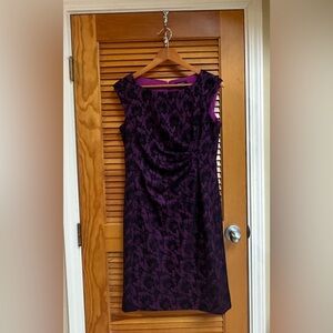 Tahari ASL Pink and Black Floral Lace Dress Size 8 excellent condition